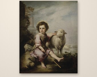 Good Shepherd Jesus Print by Bartolomé Esteban Murillo, Jesus Wall Art, Christian Wall Art, 8x10 Unframed, Christian Gift