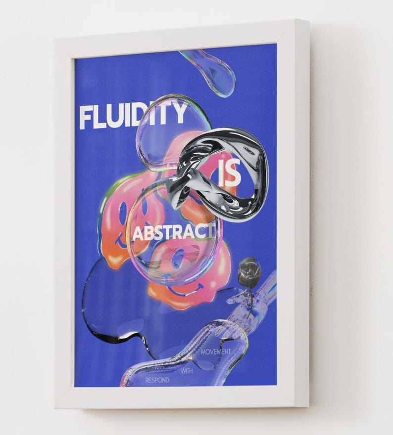 Fluidity is Abstract Printable Poster | Contemporary Abstract Art Print ...