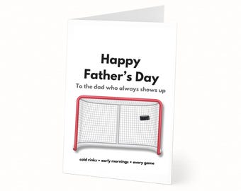 Hockey Father’s Day Card Printable, Hockey Dad Card from Player, 5x7 Folded Father’s Day Card, Instant Download Hockey Card