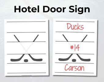 Hockey Tournament Hotel Door Sign | Printable Travel Team Sign (PDF File)
