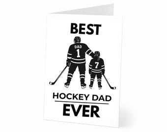 Hockey Dad Fathers Day Card, Best Hockey Dad Ever Printable Card, Hockey Father Card, Dad From Hockey Player, Instant Download