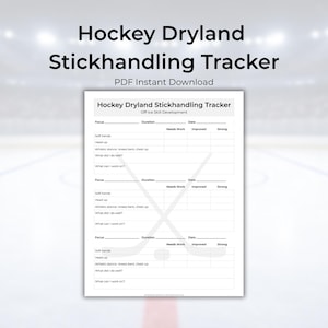 Youth Hockey Stickhandling Tracker | Off Ice Skill Development Sheet | Hockey Training Printable