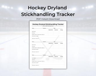 Youth Hockey Stickhandling Tracker | Off Ice Skill Development Sheet | Hockey Training Printable