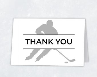 Hockey Thank You Card, Coach, Manager, or Team Mom Appreciation, End Season (Instant Download)