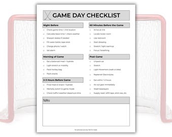 Hockey Game Day Checklist Printable