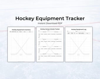 Hockey Equipment Tracker Bundle | Inventory, Jersey, Loan Logs (Printable PDF)