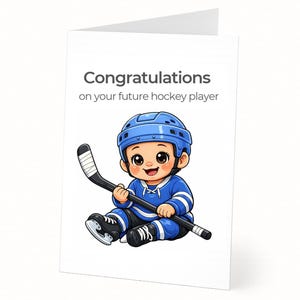Hockey Baby Card Printable | Future Hockey Player Card | New Baby Boy Hockey Gift | Instant Download