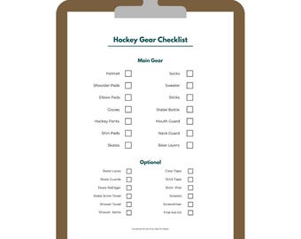 Hockey Gear Checklist Printable | Breezers, Hockey Pants & Sweater Versions | Instant Download PDF