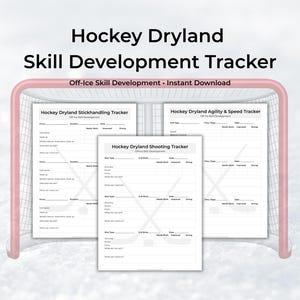 Youth Hockey Training Bundle | Stickhandling Shooting & Dryland Trackers | Off Ice Skill Development Printable