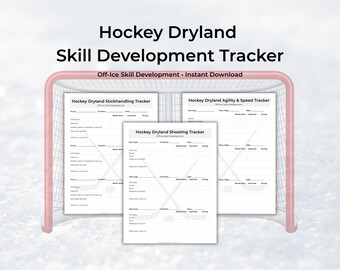 Youth Hockey Training Bundle | Stickhandling Shooting & Dryland Trackers | Off Ice Skill Development Printable