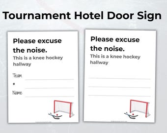 Knee Hockey Hotel Door Sign – Printable Team Tournament (Digital Download)