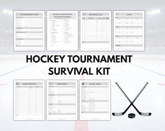 Hockey Tournament Survival Kit Printable | Tournament Planner, Packing Checklist, Team Roster & Expense Log