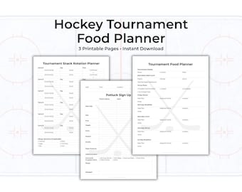 Hockey Tournament Food Planner Printable | Team Manager Snack Rotation & Potluck Sign Up PDF