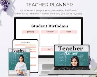 Teacher Planner: Multiple Styles (Digital Download)