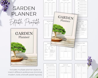 Garden Planner: Editable, Printable (Digital Download)