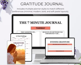 Gratitude Journal Planner: 7 Minute Journal (Digital Download)