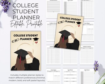College Student Planner (Printable, Editable)
