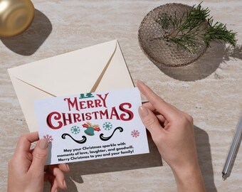 Festive Christmas Greetings Card, Holiday Wishes