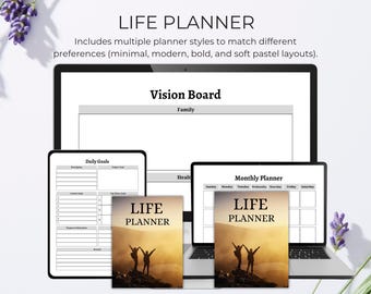 Life Planner: Minimal, Modern, Bold Styles (Digital Download)