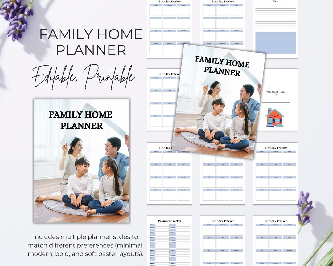 Family Home Planner (printable, Editable) - Etsy