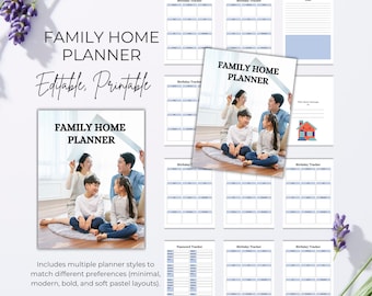 Family Home Planner (Printable, Editable)