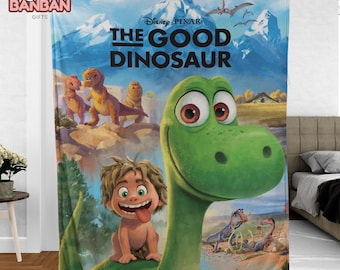 The Good Dinosaur Blanket, Disney Pixar Arlo and Spot Blanket, Personalized Name Kids Blanket, Dinosaur Movie Gift for Children