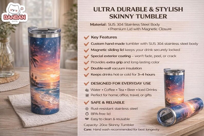 a travel mug with a picture of the sky and stars on it