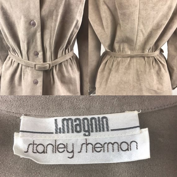 I. Magnin Stanley Sherman Ultra Suede Coat Jacket… - image 4