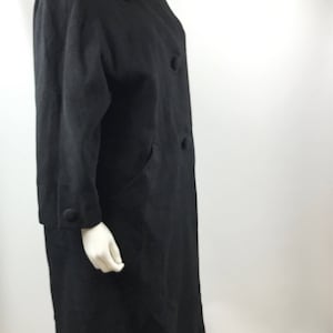 Vintage Dumas Exclusive Cashmere Coat 100% Cashmere Black Long Large Buttons Pockets Soft Cashmere Fully Lined Sophisticated Coat