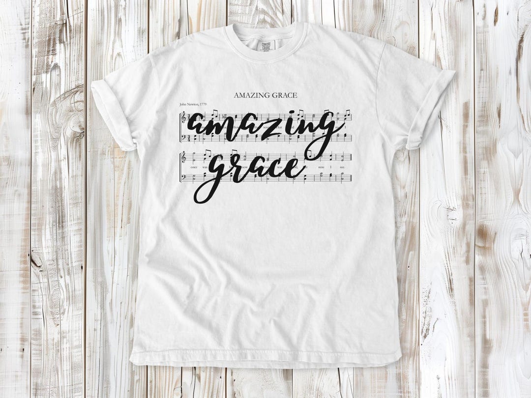 Amazing Grace Script Design T-shirt | Christian Faith Typography - Etsy