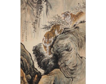 Traditional Tiger Painting Poster