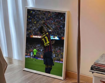 Neymar Jr Football Poster Print: Barcelona Player Action Shot