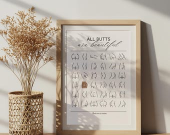 Arte de positividad corporal, impresión para cocina, póster imprimible, decoración de pared inspiradora, descarga digital