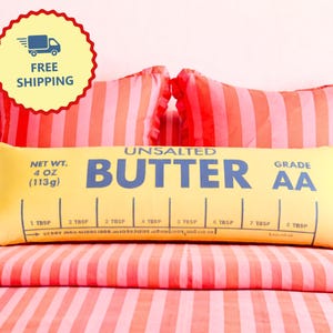Stick of Butter Body Pillow Lumbar Support Side Sleeper Bed Bolster Unique Housewarming Gift Novelty Cushion Funny Gift For Dorm Room Decor