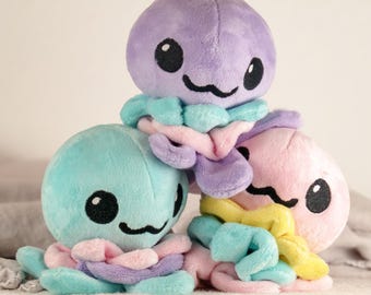 Jellyfish Plushie - Hand Sewn, Handmade Stuffie - Small Minky Gift Toy