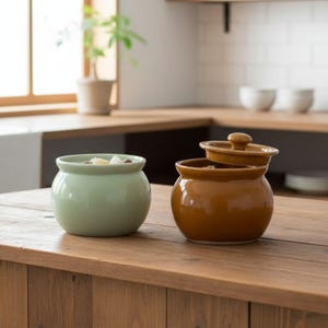 Small Ceramic Soup Pot — One Person Stew Pot with Water Separation Steaming Pot for Daily Use