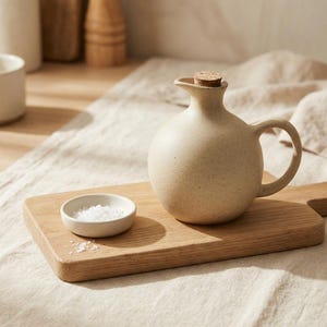 Coarse Pottery Olive Oil Dispenser Bottle, Large Capacity Sauce Container, Vinegar and Oil Cruet Kitchen Cooking Pourer Home Cook Gift