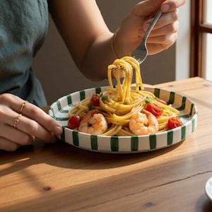 Striped Ceramic Dish Kitchen Snack Plate | Thanksgiving Plate Olive Tray Ceramic Dish, Retro Dinner Plate Appetizer Trays