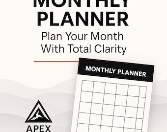 Minimalist Monthly Planner Printable | Undated Calendar Template (PDF)