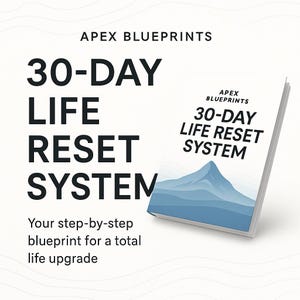 30-dagars livsåterställningssystem | Guidad daglig självförbättring i PDF-format | Arbetsbok för vanor, tankesätt och disciplin (utskrivbar)