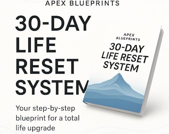 30-Day Life Reset System | Guided Daily Self-Improvement PDF | Habit, Mindset & Discipline Workbook (Printable)