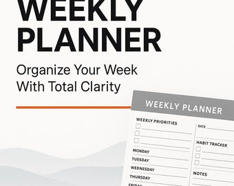 Minimalist Weekly Planner Printable | Undated Schedule Template (PDF)