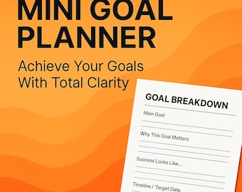 Mini Goal Planner Printable | Minimalist Productivity Template (PDF)