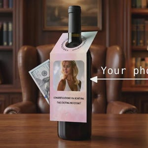 Gift Card Wine Tag holder | Personalised Employee Award | DIY Congratulation Gift | 8.5 x 11 in | 3 designes |  Canva Template