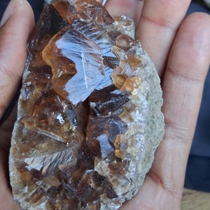 Rare color-shift Bastnaesite specimen: Amber to ruby red, magnetic volcanic carbonatite, 3x2x1.5