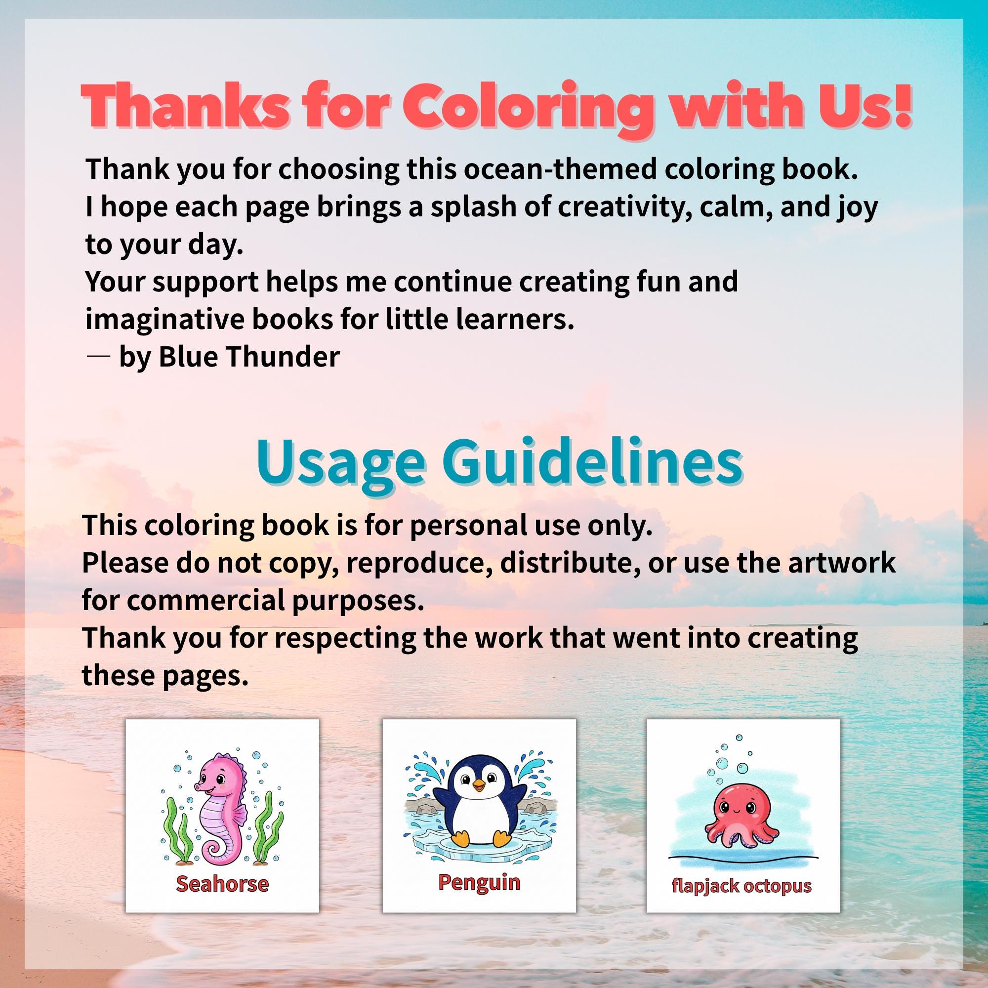 Ocean Animals Coloring Book – Printable Sea Creatures for Kids (PDF) - Etsy