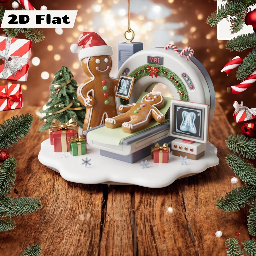 Personalized Gingerbread MRI Ornament, Custom Radiology Tech Christmas ...