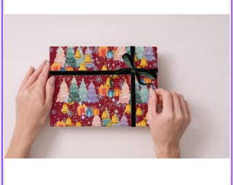 Christmas Gift Wrap Set | Red & Green Holiday Patterns (Digital Download)