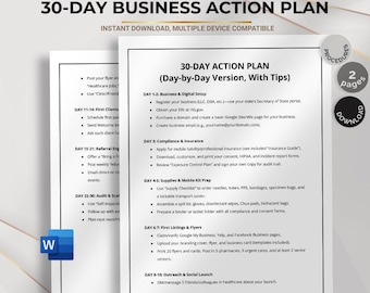 30-Day Business Action Plan, Daily Goal Tracker, Step-by-Step Strategy Script