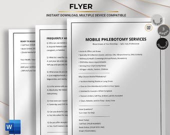 Mobile Phlebotomy Marketing Flyer, Digital Promotion Template, Healthcare Business Advertising Design Script
